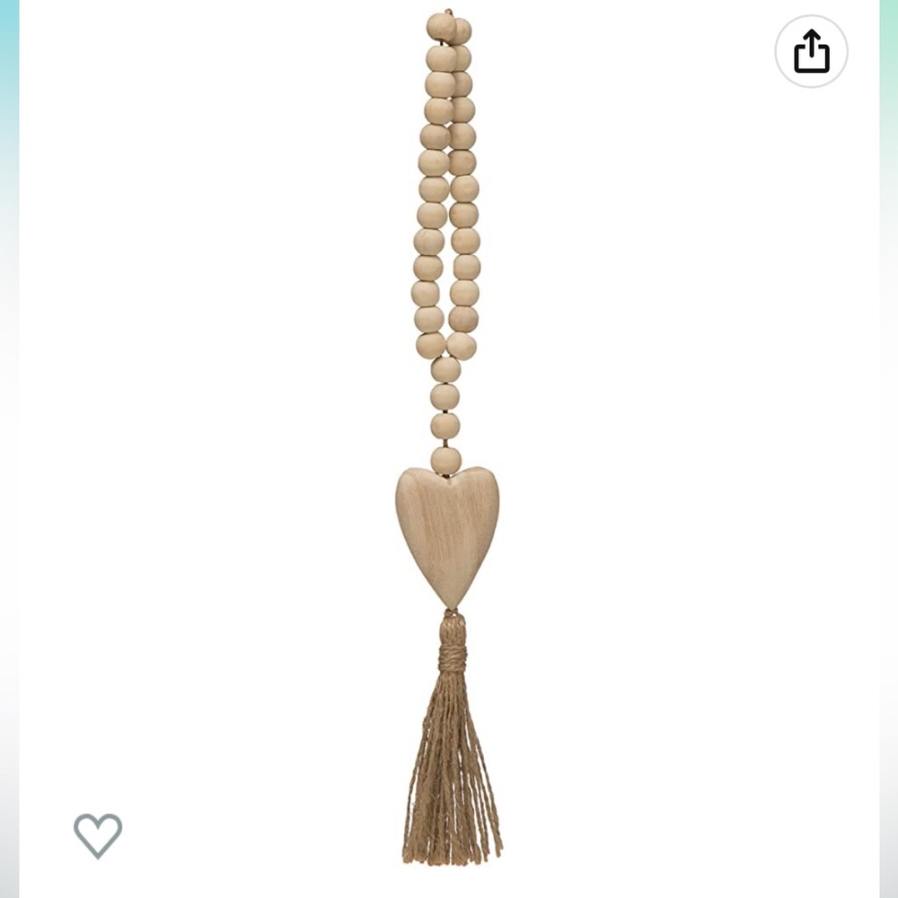 Creative Co-Op wood beads garland with tassel